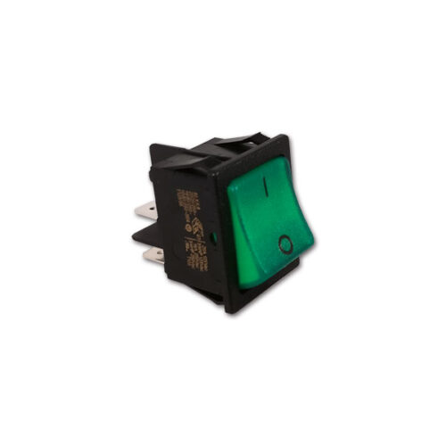Interruttore verde compatibile 230 V per ricambi frigorifero camper, installazione facile.
