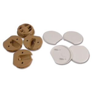 Fissaggio per mobili da incasso di colore bianco, accessorio essenziale per la sicurezza degli interni del veicolo ricreazionale.