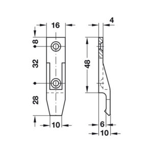 FSP01KC_4 Illustrazione schematica del funzionamento ad incastro dei fissapannelli Keku su una parete di un veicolo ricreazionale.