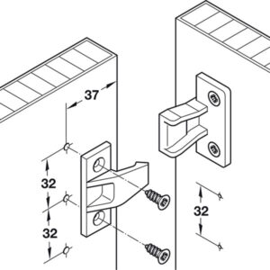 Rappresentazione del Kit fissapannelli Keku da infilare utilizzato per creare una parete divisoria rimovibile all'interno di un camper.