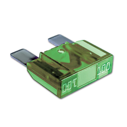 FUS2330_1 Dettaglio del fusibile Maxival verde 30 A per impianti elettrici di camper e caravan