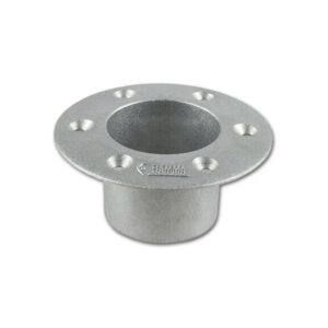 Dettaglio del Recessed Connection di FIAMMA S.P.A. per l'ancoraggio di gambe tavolo in camper e caravan, mostrando la superficie liscia e il design a incasso.