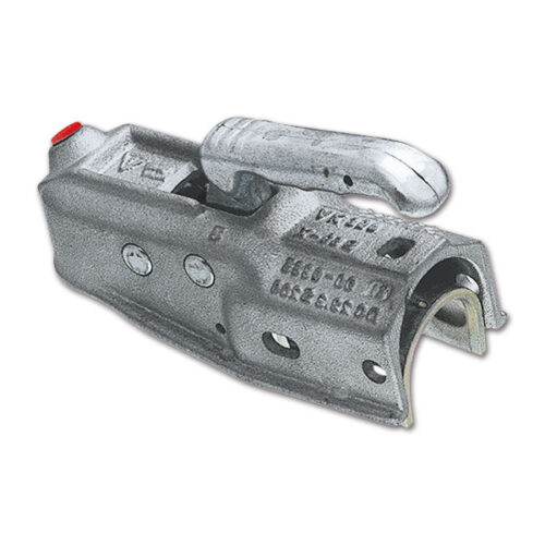 GNT3164_1 Giunto AK351 attacco Ø 50,6 mm montato su timone di caravan, vista laterale.