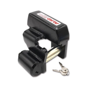 Dettaglio del meccanismo di bloccaggio dell'AL-KO Safety Premium AKS 3004 con chiave inserita