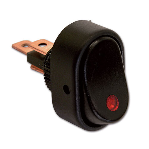 Interruttore nero con LED rosso • 12 V