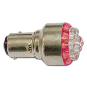Lampadina attacco BAD15D • 12 LED rossi