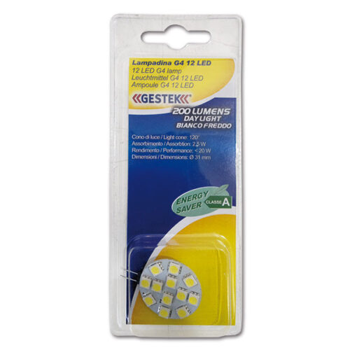 Lampadina G4 • 12 LED • bianca fredda • blister
