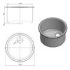 Dettaglio del Lavello inox cilindrico LA1417, evidenziando la qualità del materiale e la compatibilità con i rubinetti da caravan.