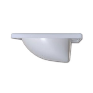 Dettaglio del lavello termoformato, evidenziando la superficie liscia e resistente del materiale plastico, ideale per l'ambiente umido del camper.
