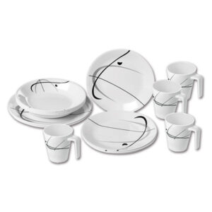MLM021_1 Set stoviglie melamina Serenade 16 pz di BRUNNER S.R.L. per camper e caravan, resistente agli urti.