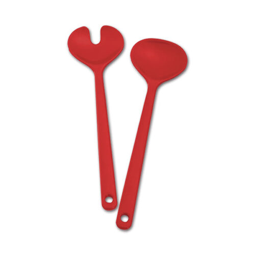 MLM903_1 Set posate insalata rosse BRUNNER S.R.L. per camper, su sfondo chiaro.