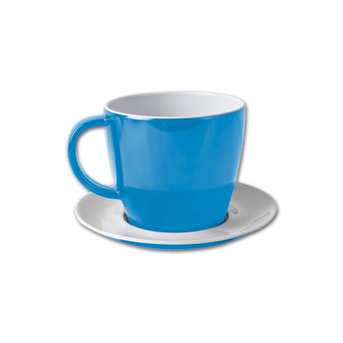MLM907_1 Tazza con piattino Colours Collection BRUNNER S.R.L. in melamina resistente per camper e caravan.