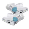 MVC616_1 Dettaglio del mover Easydriver BASIC assale singolo • 1,6T installato sotto una caravan, mostrando i rulli a contatto con il pneumatico.