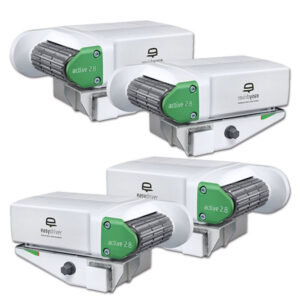 MVC628_1 Mover Easydriver ACTIVE assale doppio • 2,8T installato sotto un caravan, pronto per la movimentazione.