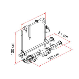 PBC1702N_2 Dettaglio del sistema di fissaggio robusto del Carry-Bike Caravan XL A Pro Black di FIAMMA S.P.A., con finitura nera.