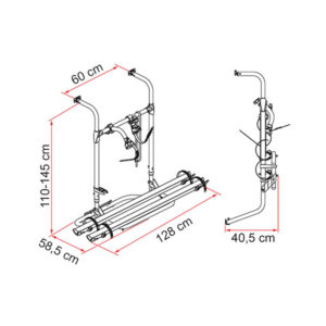 Dettaglio del sistema di fissaggio del portabici Carry-Bike Simple Plus 200 alla parete del veicolo.