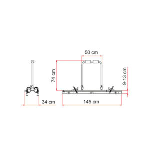 Componenti del Garage Slide Pro Bike FIAMMA, evidenziando la robustezza e la qualità dei materiali costruttivi.