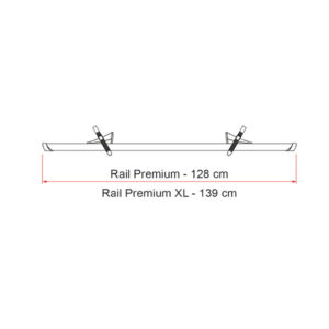 PBC9146_2 Immagine ravvicinata del fissaggio del Rail Premium XL, evidenziando la qualità dei materiali e la stabilità per il trasporto di biciclette.