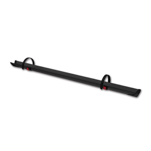 Dettaglio del Rail Plus Deep Black per PRO C Fiamma, evidenziando il design robusto e la finitura scura.