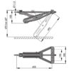 PDN1265_2 Dettaglio del meccanismo del piedino appoggio rinforzato corto, evidenziando la robustezza strutturale