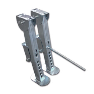 PDN701_2 Immagine dettagliata della coppia piedini stazionamento, evidenziando la robustezza del design e la facilità di utilizzo.
