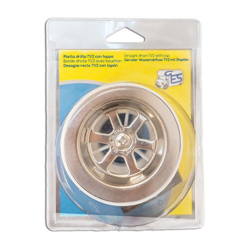 Piletta dritta con tappo • 1"1/2 • blister