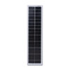 Dettaglio del pannello fotovoltaico modulare 25 W con connettori e cavi per la ricarica delle batterie.