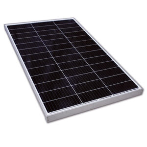 Pannello solare monocristallino ExtraSUN 150 W installato su tetto camper, vista dall'alto