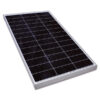 Pannello solare monocristallino ExtraSUN 170 W installato su tetto camper per ricarica batterie.