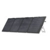 Pannello fotovoltaico 220 W installato su tetto di camper, vista dall'alto.