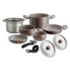PPT023_1 Set popote Chocolate 9+1 BRUNNER S.R.L. per cucina camper, pentole e padelle impilabili.