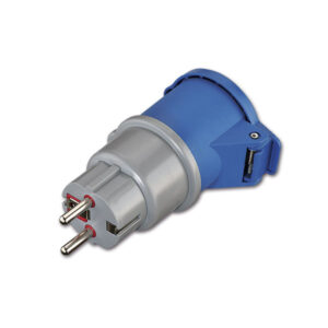 PRB03F_1-1 Adattatore presa CEE spina Schuko per connessioni elettriche sicure in camper e caravan