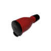 PRB1005_1 Dettaglio della Presa Schuko IP54 rosso/nero, evidenziando la robustezza del corpo e la qualità dei contatti elettrici per camper.