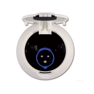 PRE250V_2 Vista frontale del Blocco spina CEE ORUS 220 V, mostrando la configurazione standard per un collegamento elettrico sicuro e conforme alle normative.