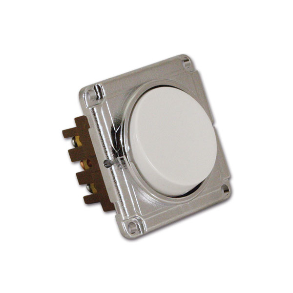 Interruttore singolo Q10 • bianco e cromo