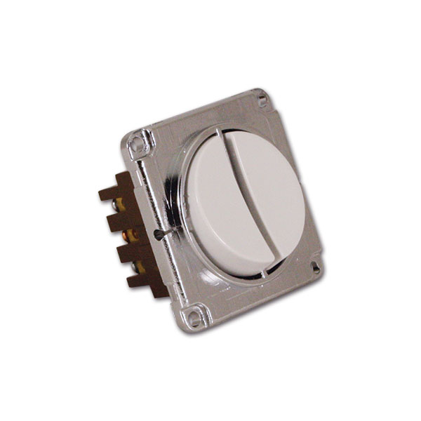 Interruttore doppio Q10 • bianco e cromo