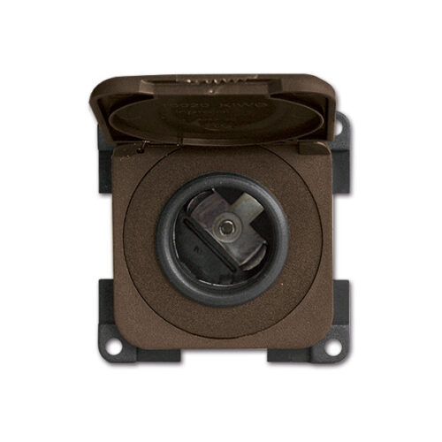 Presa DC con coperchio • 12 V • marrone