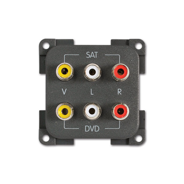 Modulo da 6 prese RCA • grigio