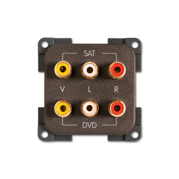 Modulo da 6 prese RCA • marrone