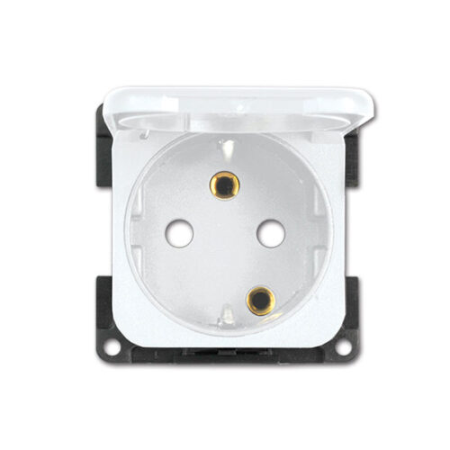 Presa schuko con coperchio • bianca