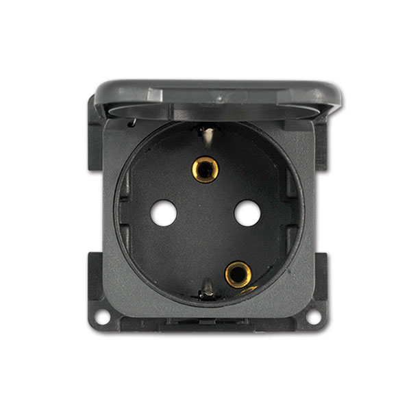 Presa schuko con coperchio • grigio