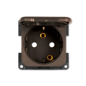 Presa schuko con coperchio • marrone