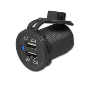 PRS907_1 Doppia presa da pannello USB per ricarica in camper e caravan, connettività essenziale in viaggio.