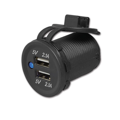 PRS907_1 Doppia presa da pannello USB per ricarica in camper e caravan, connettività essenziale in viaggio.