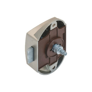 PSH01NC_3-1 Primo piano del sistema Push-Lock unilaterale satinato, mostrando la robustezza della costruzione e la precisione del design per un bloccaggio sicuro.