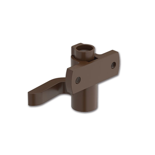 PSH18SM_1-1 Dettaglio del Gancio sinistro marrone, che mostra la finitura e il design robusto ideale per l'organizzazione interna del camper.