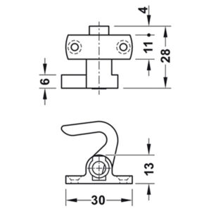 PSH18SM_2 Immagine ambientale del Gancio sinistro marrone installato in un veicolo ricreazionale, evidenziando la sua funzionalità e integrazione.