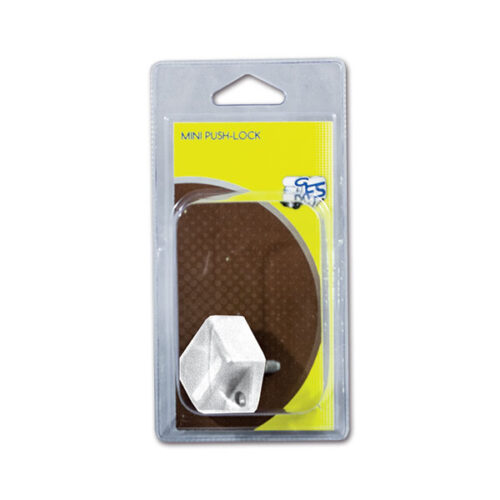 PSH50BC_1-1 Mini Push-lock bianco in blister per chiusure sicure su camper e caravan.
