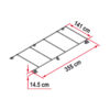 Componenti del kit Roof Rail Ducato FIAMMA S.P.A. prima dell'installazione, con focus sulla qualità dei materiali.
