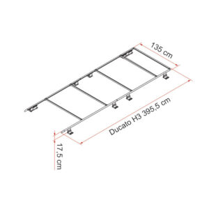 Dettaglio del sistema di fissaggio del Roof Rail Ducato H3 per un trasporto sicuro